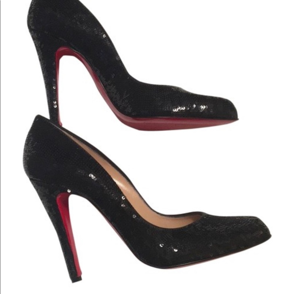 Christian Louboutin - Black sequin sexy shoes!